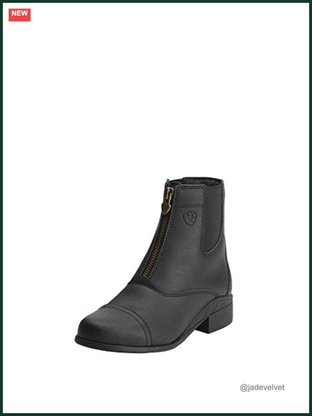 Full-Grain Leather Equestrian Paddock Boots with Zip Closure